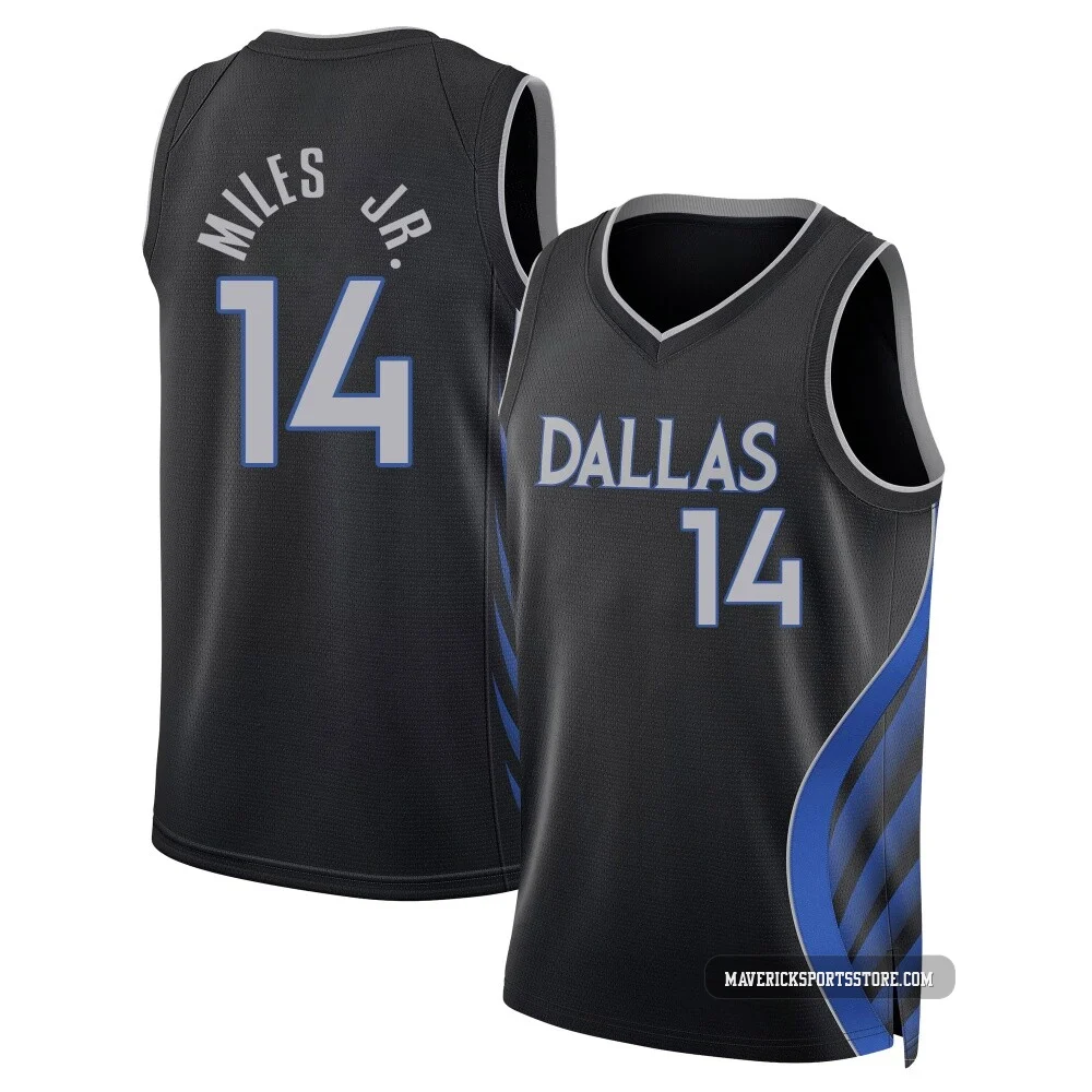 Mike Miles Jr. ＃14 Men's Swingman 2025/26 Dallas Mavericks Black City Edition Jersey