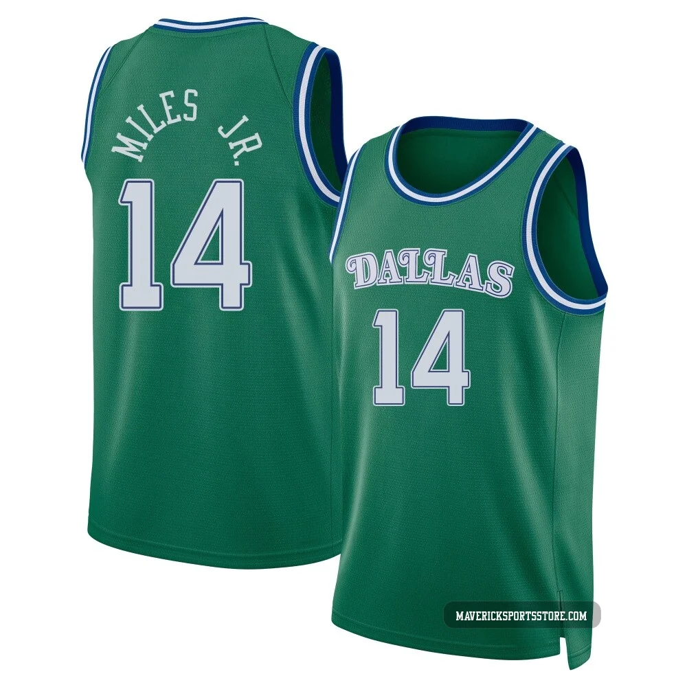 Mike Miles Jr. ＃14 Men's Swingman 2025/26 Dallas Mavericks Green Classic Edition Jersey