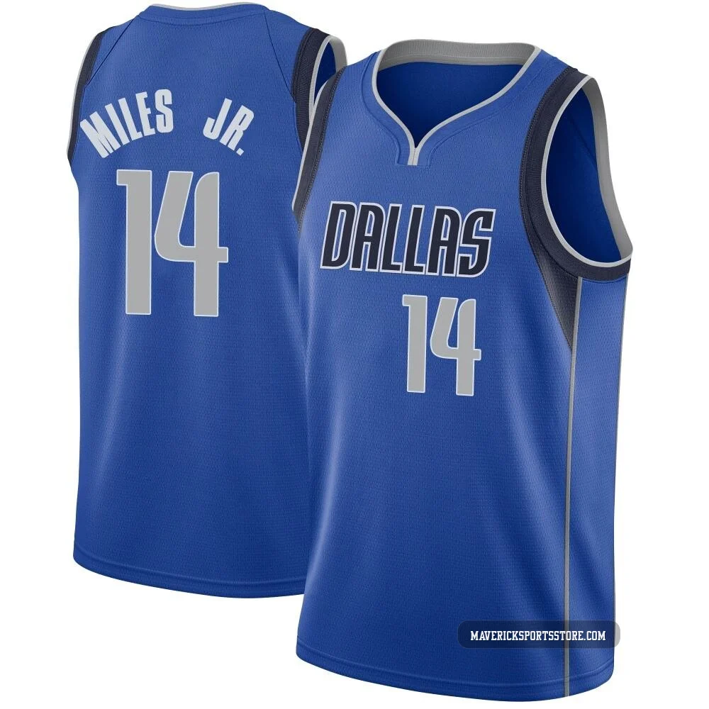 Mike Miles Jr. ＃14 Men's Swingman Royal Dallas Mavericks Jersey - Icon Edition