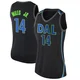 Mike Miles Jr. ＃14 Women's Swingman Black Dallas Mavericks Jersey - City Edition