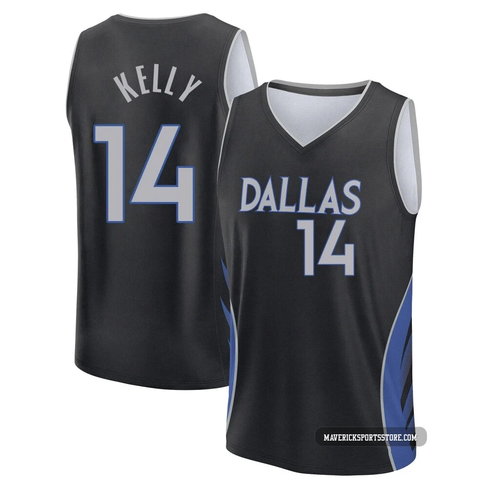 Miles Kelly ＃14 Men's 2025/26 Dallas Mavericks Fast Break Black City Edition Jersey
