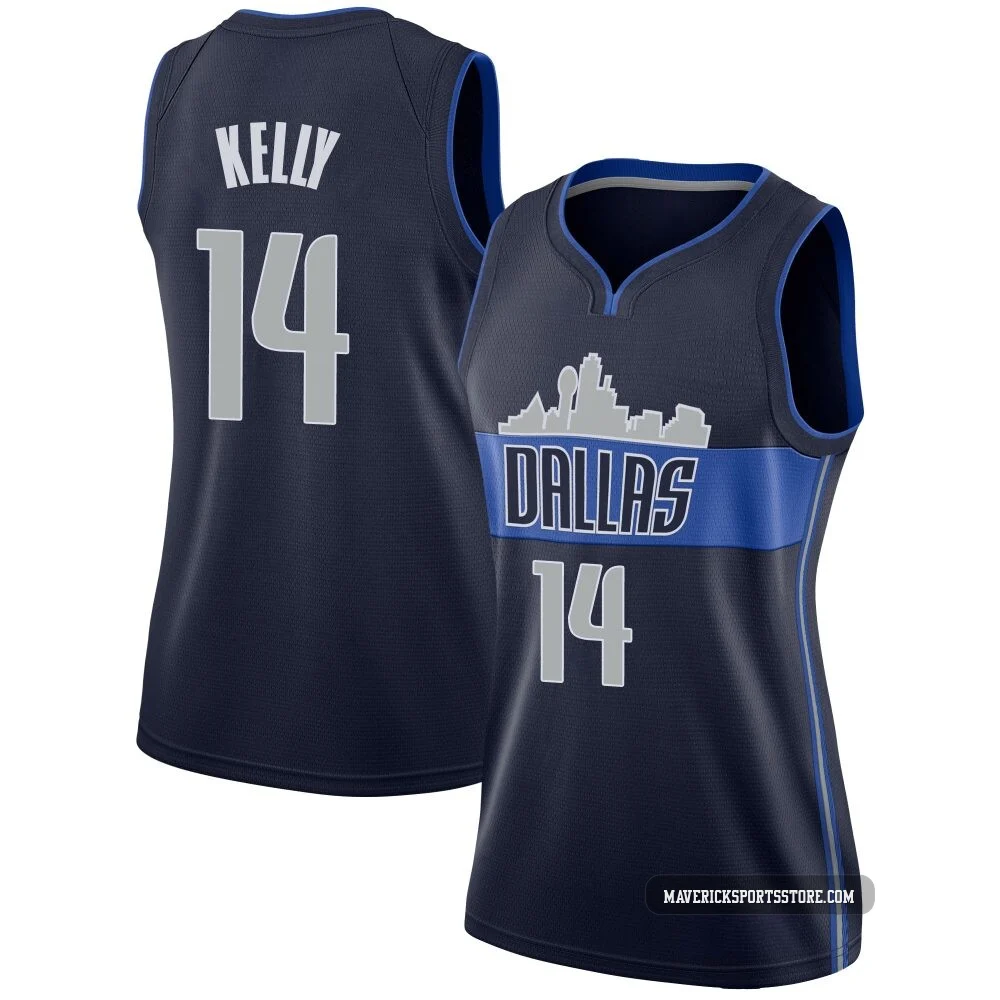 Miles Kelly ＃14 Women's Swingman Navy Dallas Mavericks Jersey - Statement Edition