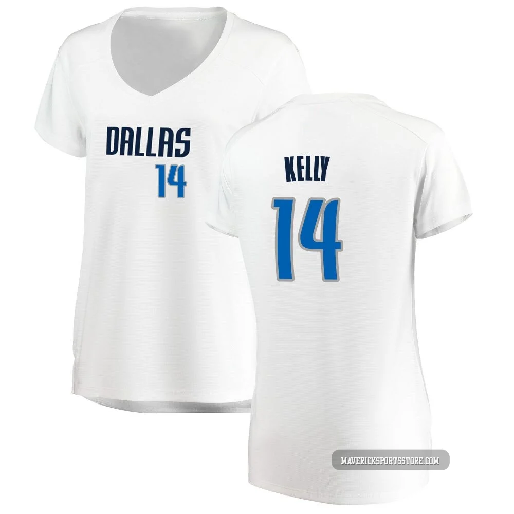 Miles Kelly ＃14 Women's White Dallas Mavericks Fast Break Jersey - Association Edition