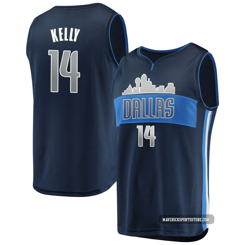 Miles Kelly ＃14 Youth Navy Dallas Mavericks Fast Break Jersey - Statement Edition