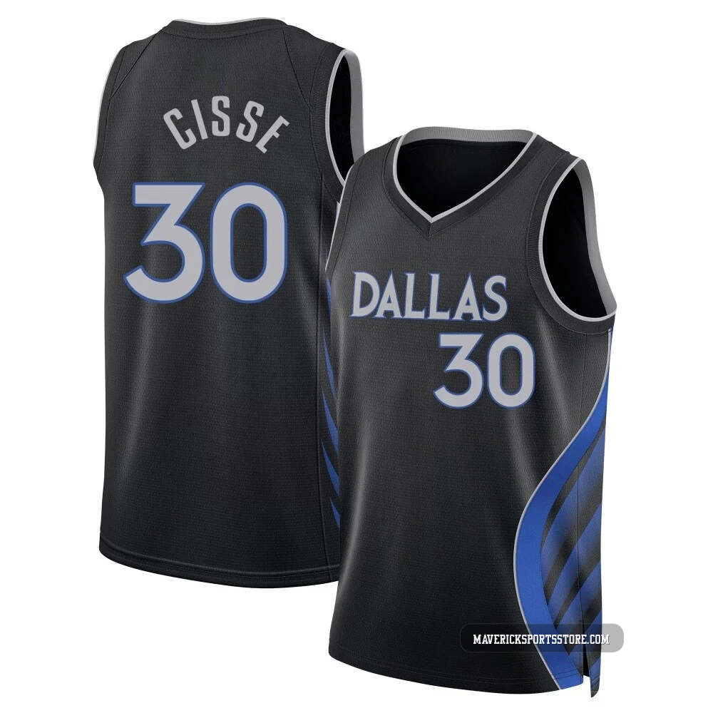 Moussa Cisse ＃30 Men's Swingman 2025/26 Dallas Mavericks Black City Edition Jersey