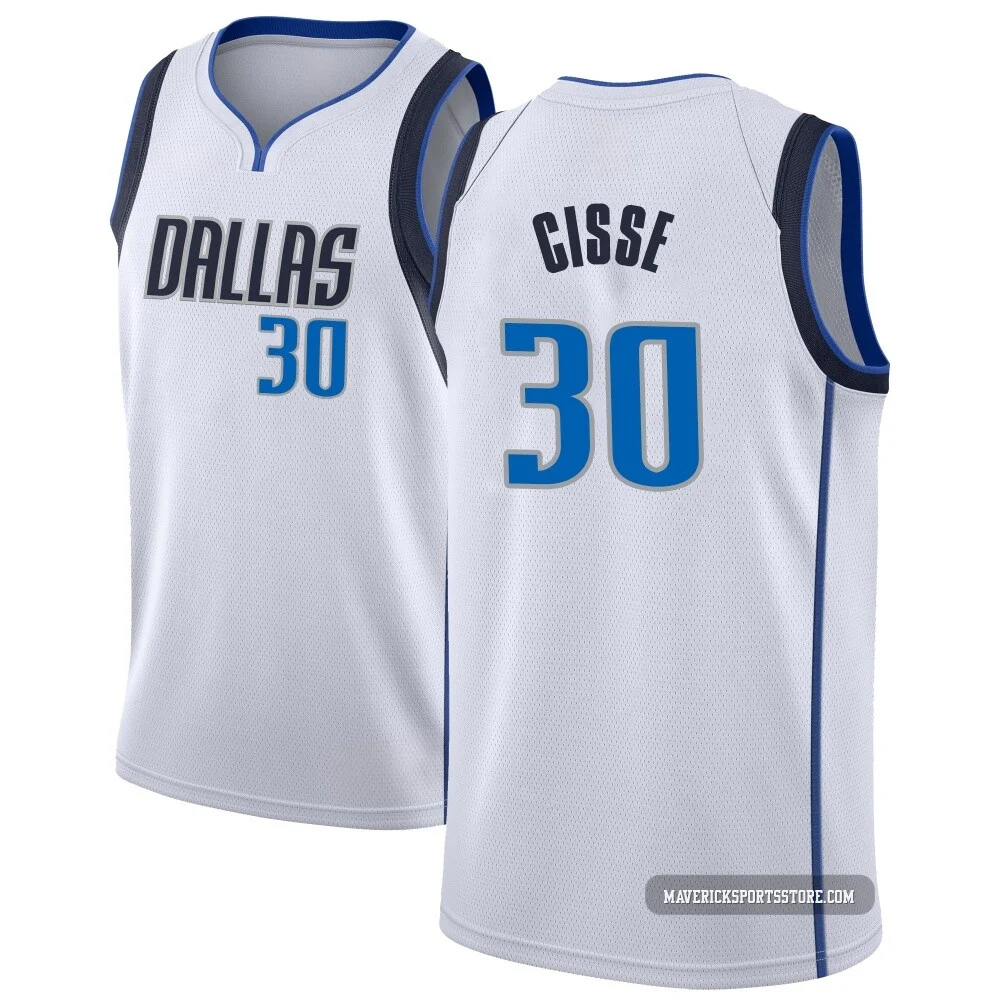 Moussa Cisse ＃30 Men's Swingman White Dallas Mavericks Jersey - Association Edition