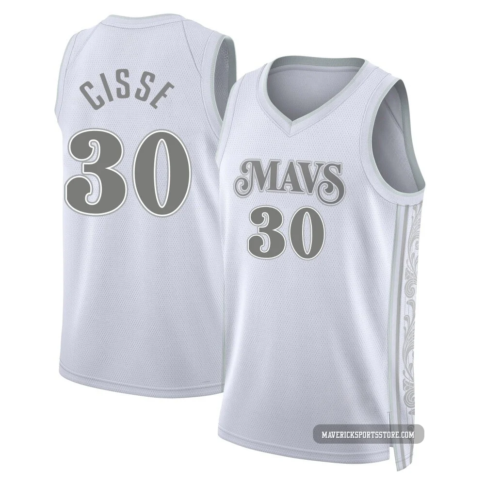 Moussa Cisse ＃30 Youth Swingman 2024/25 Dallas Mavericks White City Edition Jersey