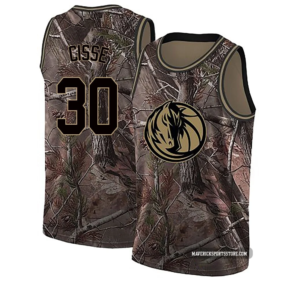 Moussa Cisse ＃30 Youth Swingman Camo Dallas Mavericks Realtree Collection Jersey