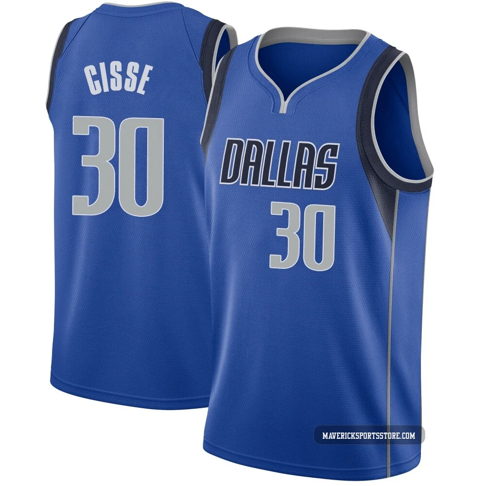 Moussa Cisse ＃30 Youth Swingman Royal Dallas Mavericks Jersey - Icon Edition
