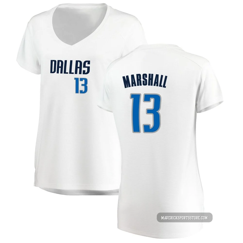Naji Marshall ＃13 Women's White Dallas Mavericks Fast Break Jersey - Association Edition
