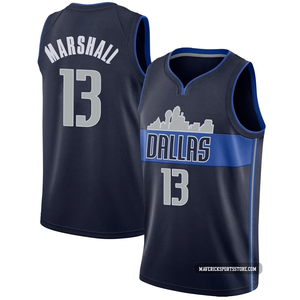 Naji Marshall ＃13 Youth Swingman Navy Dallas Mavericks Jersey - Statement Edition