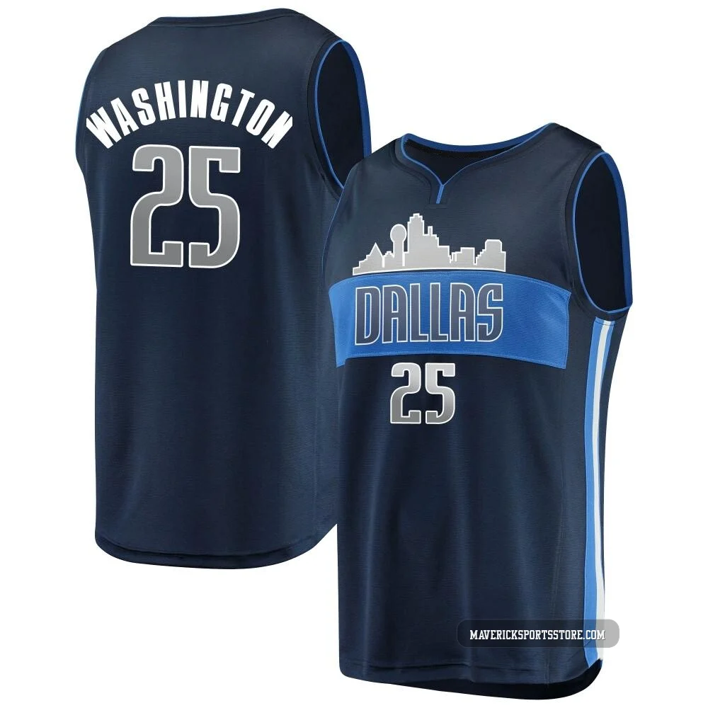 P.J. Washington ＃25 Men's Navy Dallas Mavericks Fast Break Jersey - Statement Edition