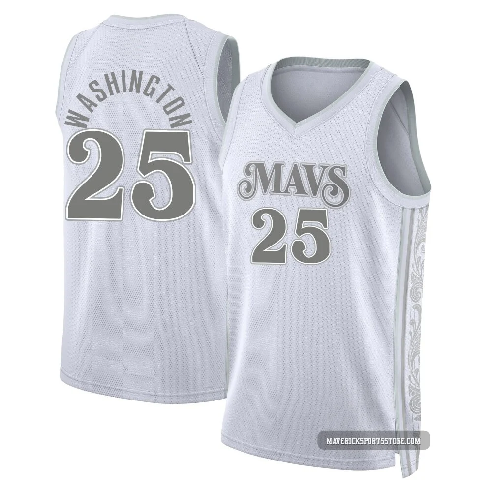 P.J. Washington ＃25 Men's Swingman 2024/25 Dallas Mavericks White City Edition Jersey