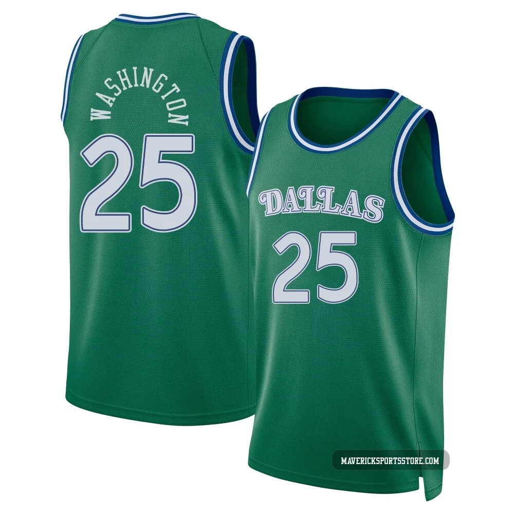 P.J. Washington ＃25 Men's Swingman 2025/26 Dallas Mavericks Green Classic Edition Jersey