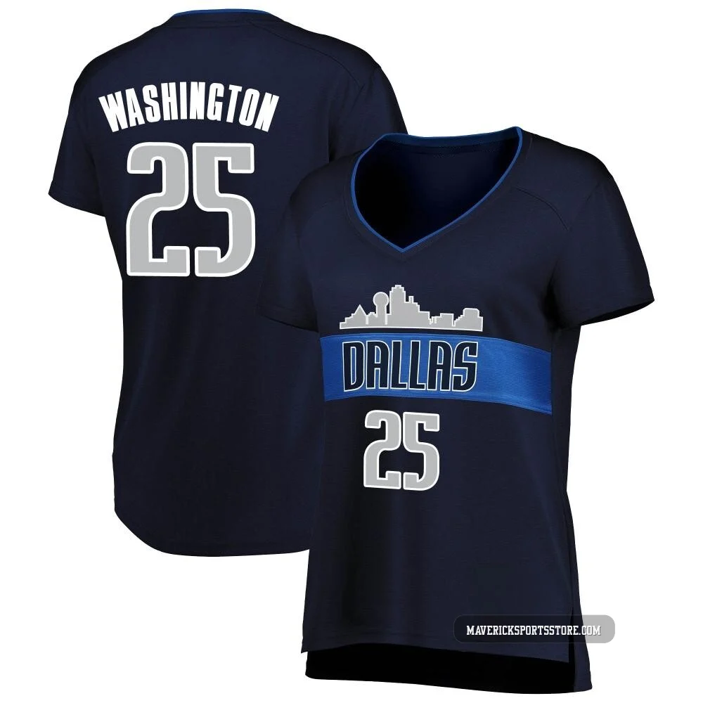 P.J. Washington ＃25 Women's Navy Dallas Mavericks Fast Break Jersey - Statement Edition