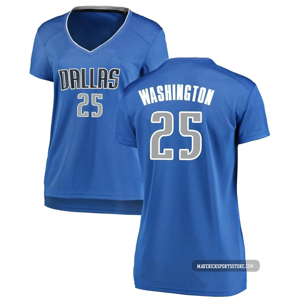 P.J. Washington ＃25 Women's Royal Dallas Mavericks Fast Break Jersey - Icon Edition