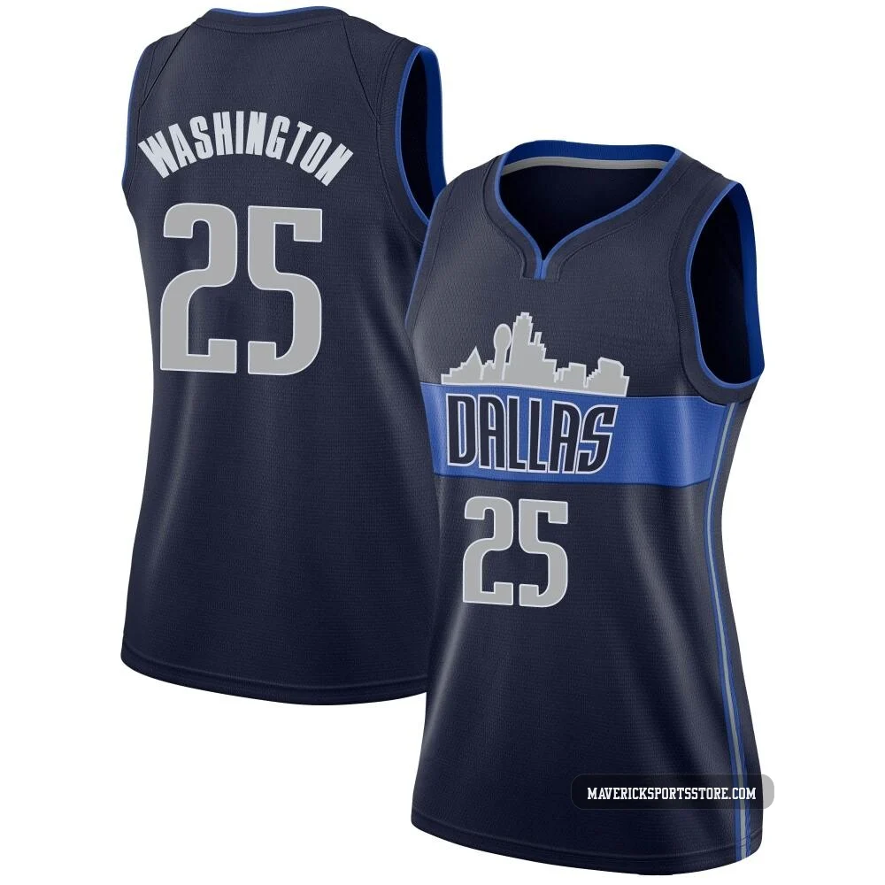 P.J. Washington ＃25 Women's Swingman Navy Dallas Mavericks Jersey - Statement Edition