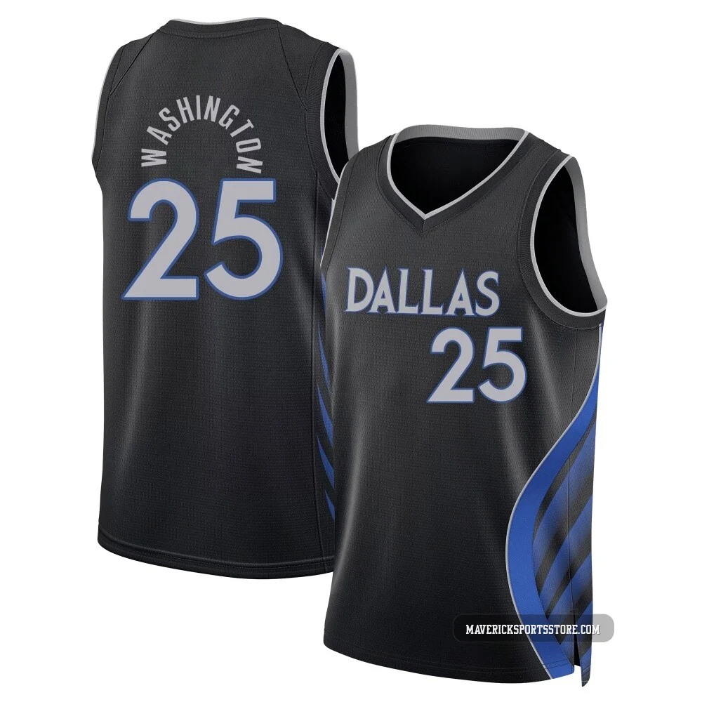P.J. Washington ＃25 Youth Swingman 2025/26 Dallas Mavericks Black City Edition Jersey