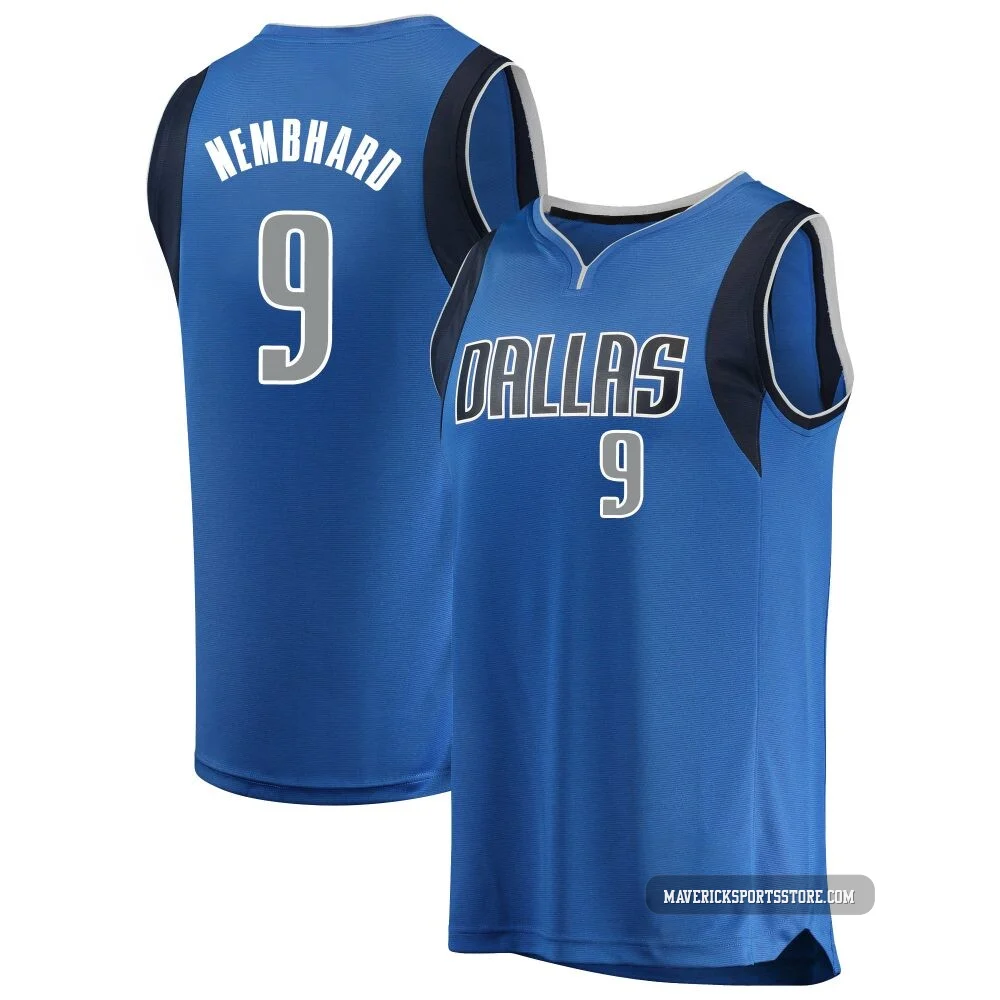 Ryan Nembhard ＃9 Men's Blue Dallas Mavericks Fast Break Jersey - Icon Edition