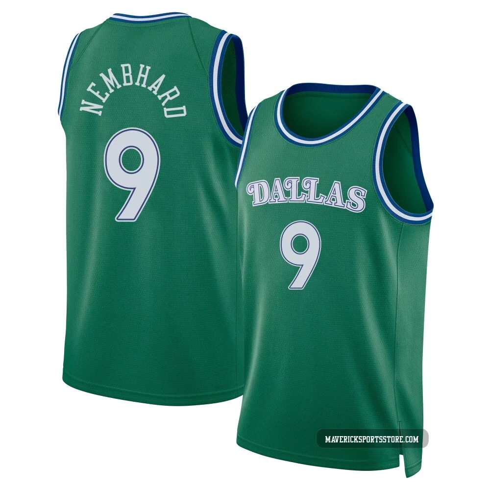 Ryan Nembhard ＃9 Men's Swingman 2025/26 Dallas Mavericks Green Classic Edition Jersey