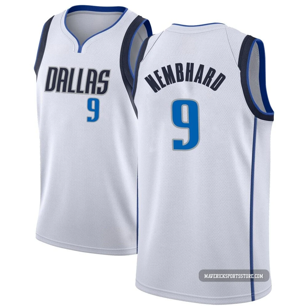 Ryan Nembhard ＃9 Men's Swingman White Dallas Mavericks Jersey - Association Edition
