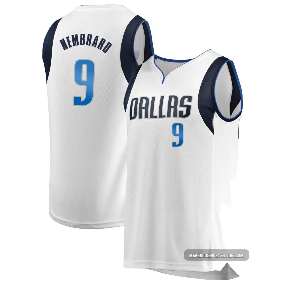 Ryan Nembhard ＃9 Men's White Dallas Mavericks Fast Break Jersey - Association Edition