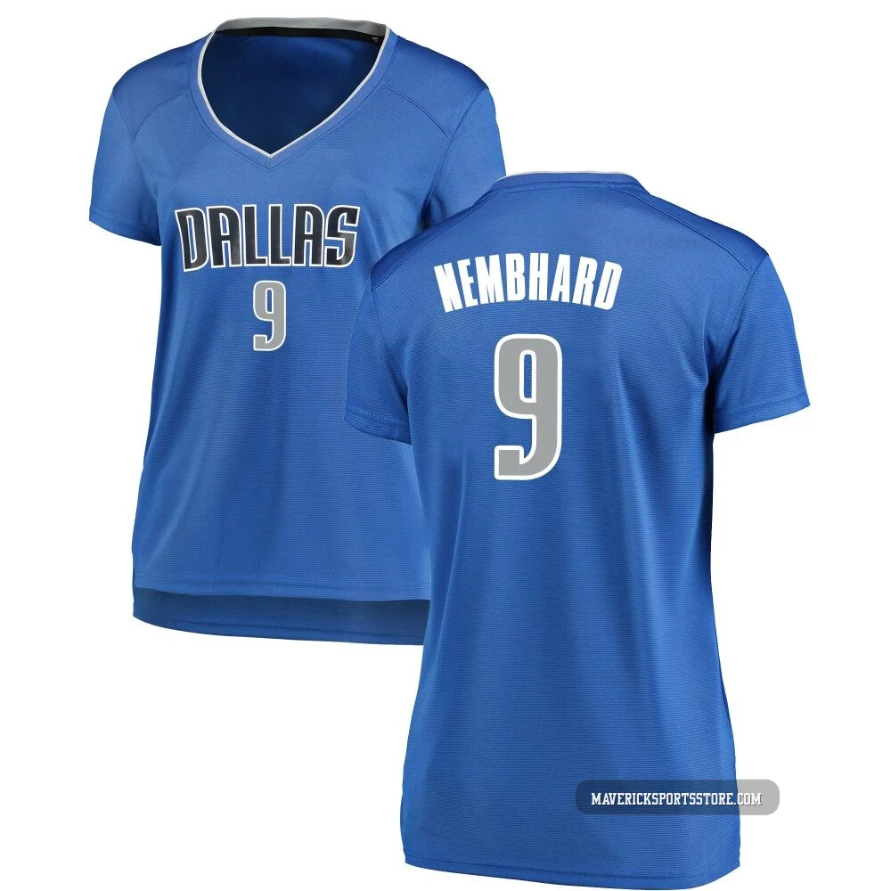 Ryan Nembhard ＃9 Women's Royal Dallas Mavericks Fast Break Jersey - Icon Edition