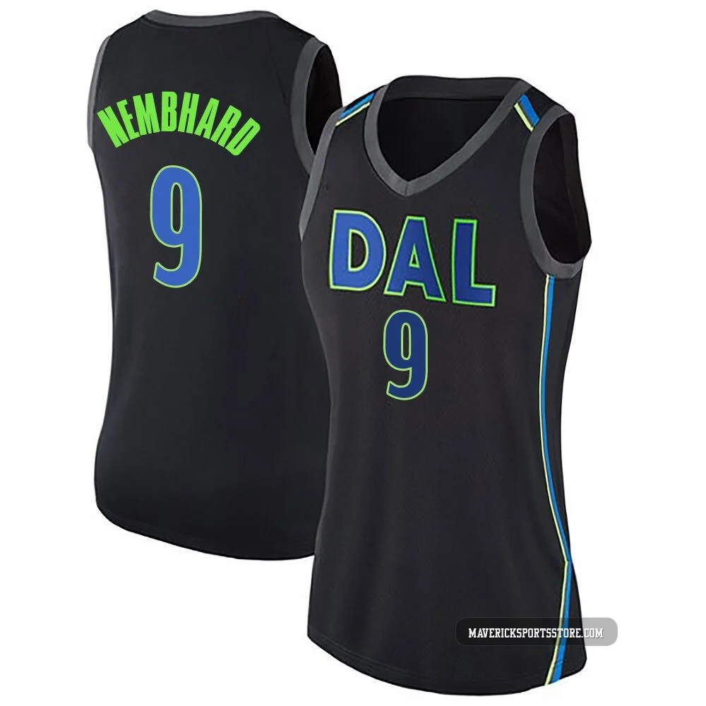 Ryan Nembhard ＃9 Women's Swingman Black Dallas Mavericks Jersey - City Edition