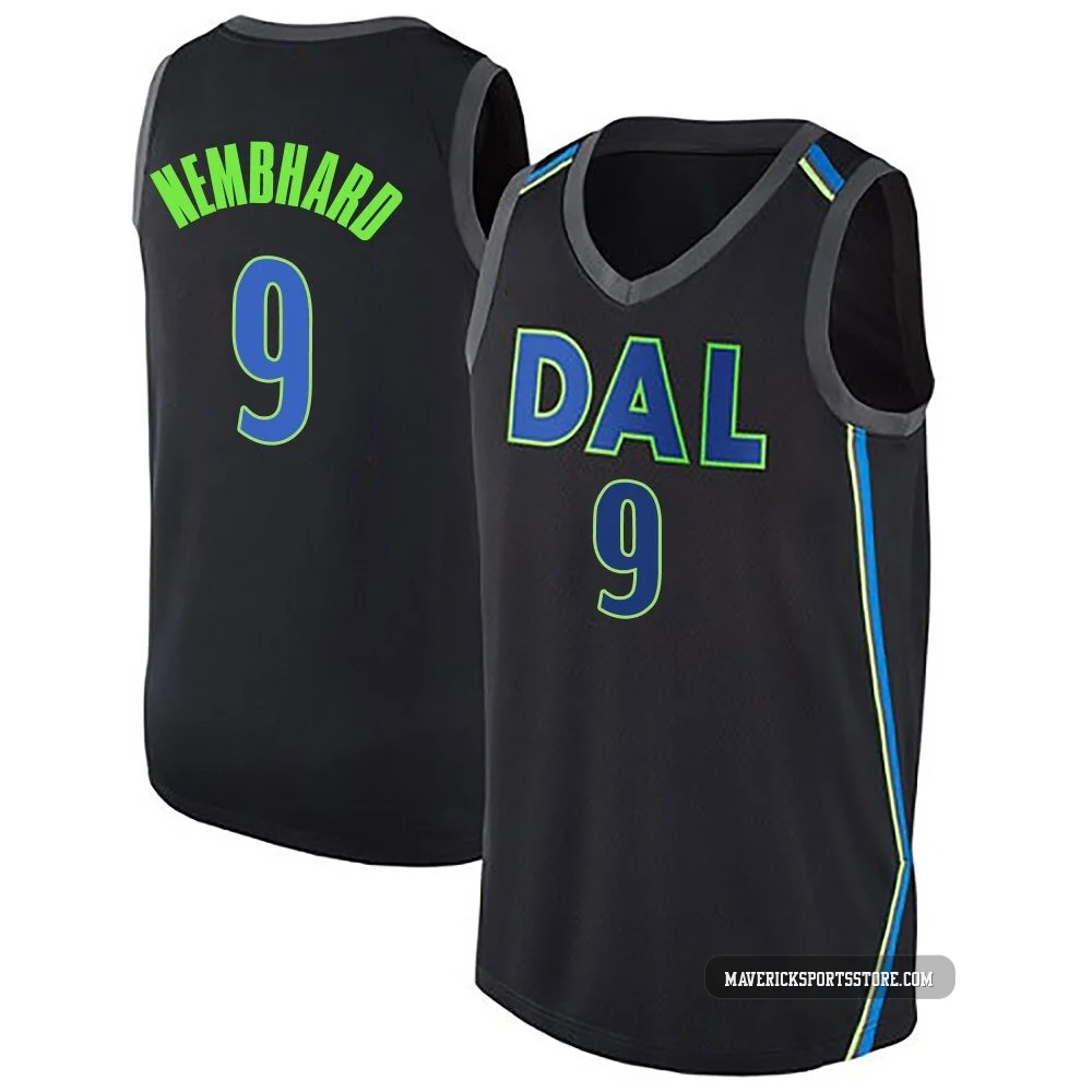 Ryan Nembhard ＃9 Youth Swingman Black Dallas Mavericks Jersey - City Edition