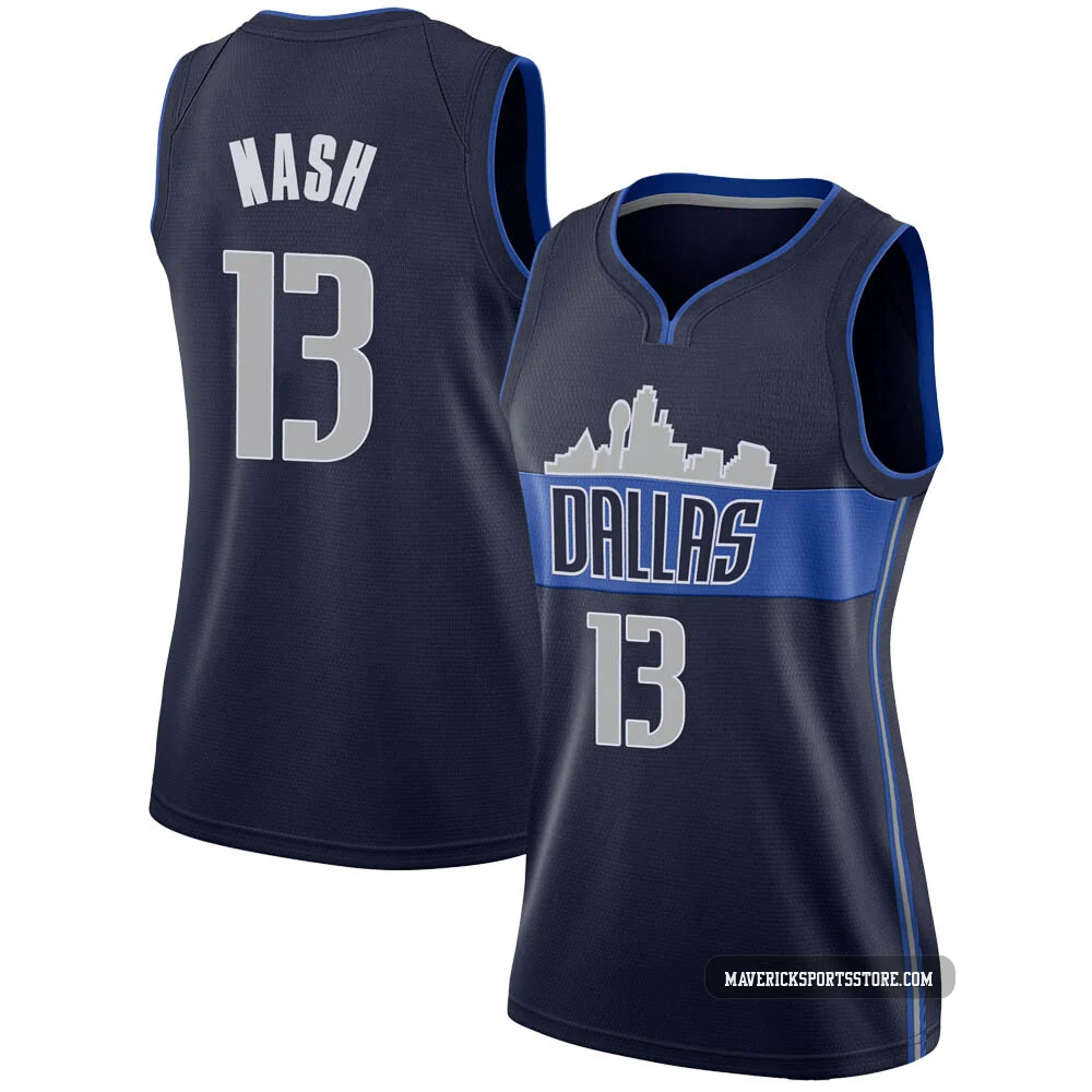 Steve Nash ＃13 Women's Swingman Navy Dallas Mavericks Jersey - Statement Edition