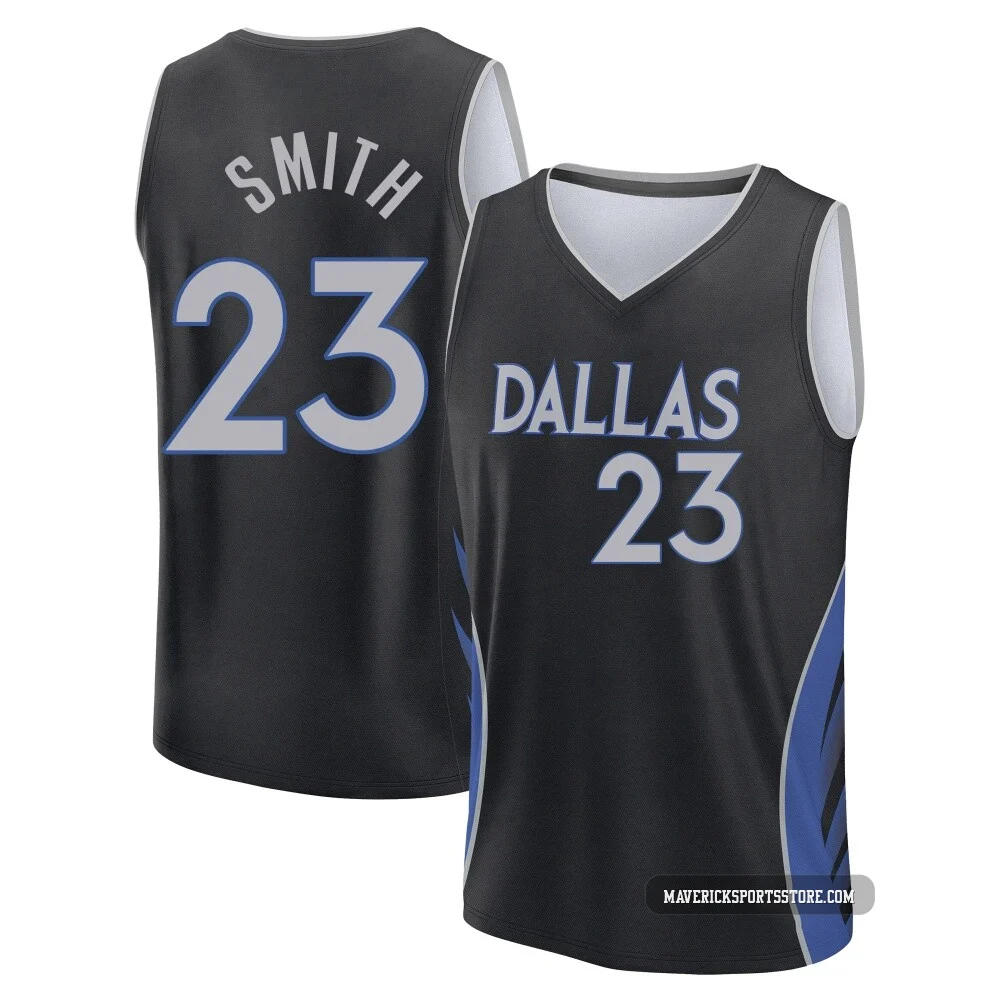 Tyler Smith ＃23 Youth 2025/26 Dallas Mavericks Fast Break Black City Edition Jersey